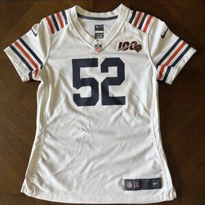 Khalil Mack Chicago Bears #52 Jersey Women's Small White Nike 100th Anniversary